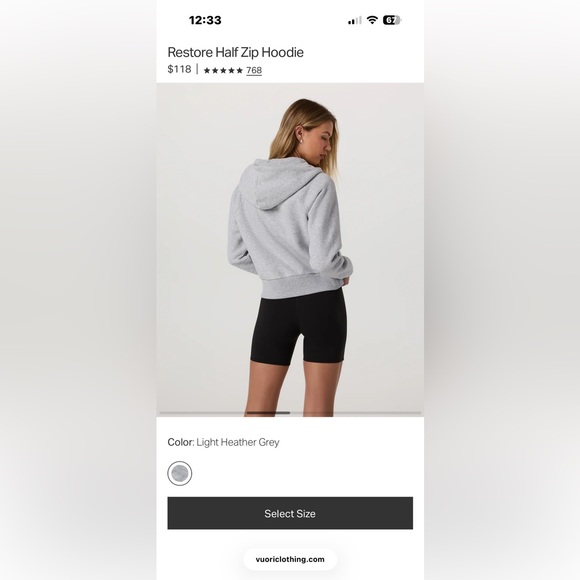 Vuori Restore half zip hoodie - Picture 5 of 6